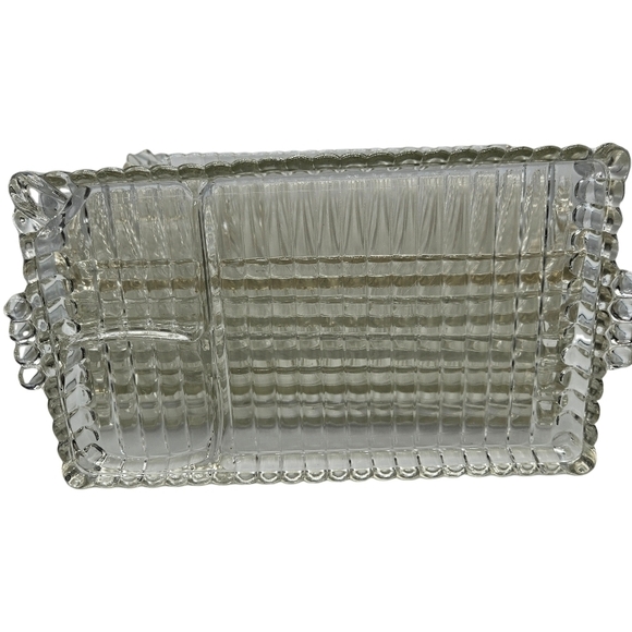 Elegant Clear Glass Bubble Snack Tray Set of 6 - Picture 1 of 11